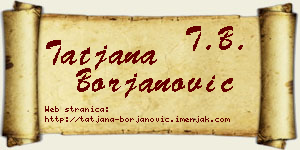 Tatjana Borjanović vizit kartica